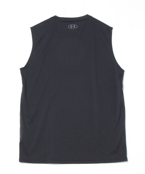 UNDER ARMOUR（アンダーアーマー）の「アンダーアーマー  UAテック ワードマーク スリーブレス シャツ（シャツ/ブラウス・メンズ・ブラック/オレンジ/ホワイト・S/M/L/LL/3L）」の4枚目の写真
