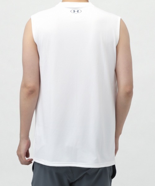 UNDER ARMOUR（アンダーアーマー）の「【別注】アンダーアーマー  UAテック ワードマーク スリーブレス シャツ 限定コラボ（Tシャツ/カットソー・メンズ・ブラック/オレンジ/ホワイト・S/M/L/LL/3L）」の6枚目の写真