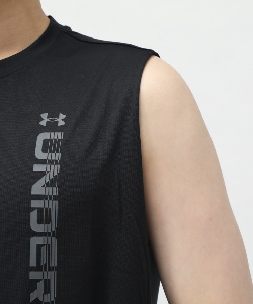 UNDER ARMOUR（アンダーアーマー）の「【別注】アンダーアーマー  UAテック ワードマーク スリーブレス シャツ 限定コラボ（Tシャツ/カットソー・メンズ・ブラック/オレンジ/ホワイト・S/M/L/LL/3L）」の9枚目の写真