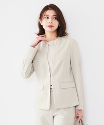 ◇【通勤スーツ】ノーカラージャケット（ノーカラージャケット