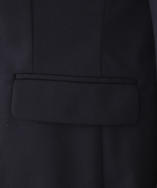 UNTITLED（アンタイトル）の「【通勤スーツ】コットン混ジャージ カラーレスジャケット（ノーカラージャケット・レディース・ダークグレー/ブラック/ネイビー/ベージュ・03/04/42/50/48/46/44/02/01/00）」の10枚目の写真