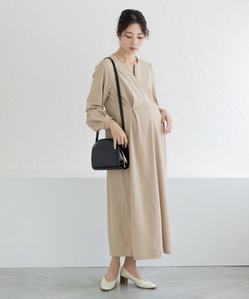 Moredde マタニティ・産後使える 授乳が簡単 上品キーネックの