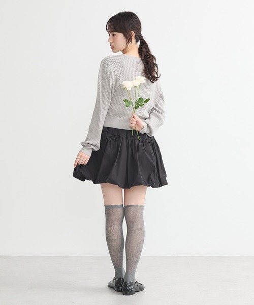 earth music&ecology（アースミュージックアンドエコロジー）の「ミニケーブルコンパクトカーディガン（カーディガン/ボレロ・レディース・イエロー/ライトグレー/ライトピンク/アイボリー/ブラック・FREE）」の17枚目の写真