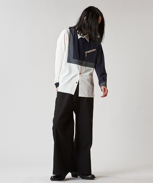 NO ID.（ノーアイディ）の「ms6021- ﾏﾙﾁｸﾚﾘｯｸZIP-SH ジップシャツ（シャツ/ブラウス・メンズ・ホワイト/ブラック/ネイビー・1/2）」の11枚目の写真