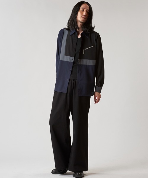 NO ID.（ノーアイディ）の「ms6021- ﾏﾙﾁｸﾚﾘｯｸZIP-SH ジップシャツ（シャツ/ブラウス・メンズ・ホワイト/ブラック/ネイビー・1/2）」の16枚目の写真