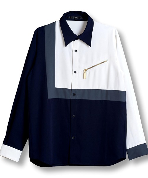 NO ID.（ノーアイディ）の「ms6021- ﾏﾙﾁｸﾚﾘｯｸZIP-SH ジップシャツ（シャツ/ブラウス・メンズ・ホワイト/ブラック/ネイビー・1/2）」の18枚目の写真