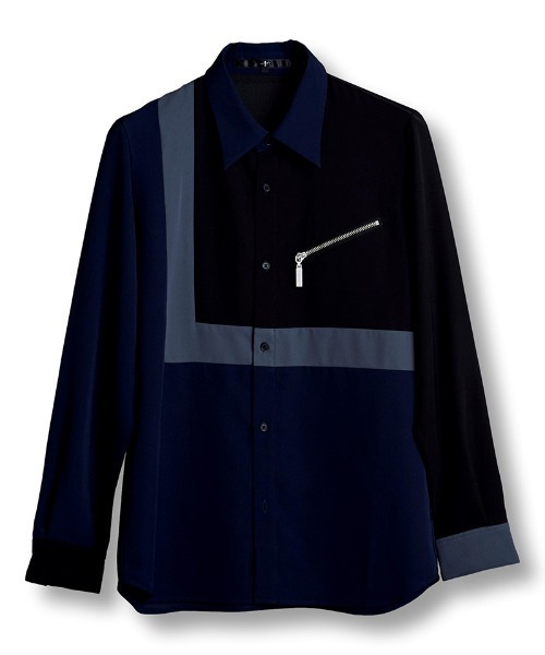 NO ID.（ノーアイディ）の「ms6021- ﾏﾙﾁｸﾚﾘｯｸZIP-SH ジップシャツ（シャツ/ブラウス・メンズ・ホワイト/ブラック/ネイビー・1/2）」の20枚目の写真