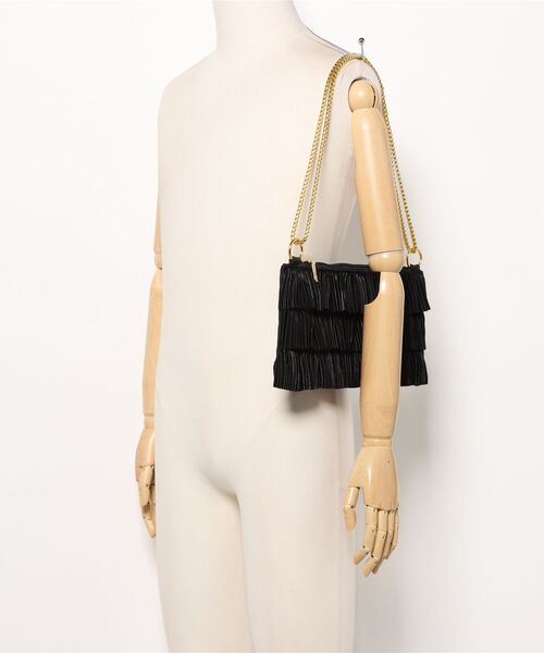 florist（フローリスト）の「2WAY ティアードプリーツチェーンショルダーバッグ/クラッチバッグ/パーティーバッグ（クラッチバッグ・レディース・ブラック/ホワイト/ピンク/ベージュ・FREE）」の19枚目の写真