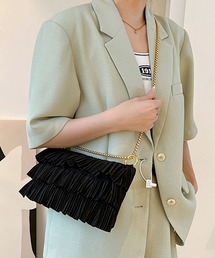 florist | 2WAY ティアードプリーツチェーンショルダーバッグ/クラッチバッグ/パーティーバッグ(クラッチバッグ)