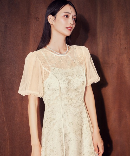 darial（ダリアル）の「【darial】puff sleeve lace dress パフスリーブ レースドレス お呼ばれ 結婚式 二次会 成人式 同窓会 セレモニードレス パーティドレス オケージョンドレス（ドレス・レディース・アイボリー/ブラック・L/M/S）」の20枚目の写真