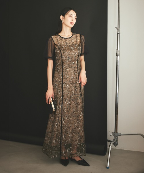 darial（ダリアル）の「【darial】puff sleeve lace dress パフスリーブ レースドレス お呼ばれ 結婚式 二次会 成人式 同窓会 セレモニードレス パーティドレス オケージョンドレス（ドレス・レディース・アイボリー/ブラック・L/M/S）」の10枚目の写真