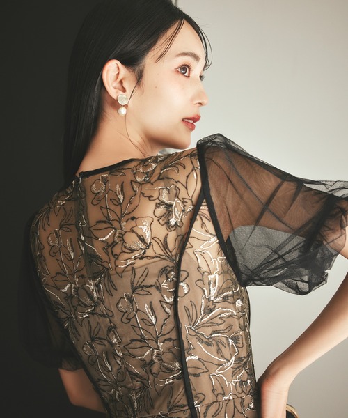 darial（ダリアル）の「【darial】puff sleeve lace dress パフスリーブ レースドレス お呼ばれ 結婚式 二次会 成人式 同窓会 セレモニードレス パーティドレス オケージョンドレス（ドレス・レディース・アイボリー/ブラック・L/M/S）」の11枚目の写真