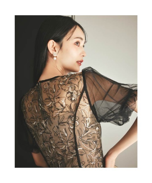 darial（ダリアル）の「【darial】puff sleeve lace dress パフスリーブ レースドレス お呼ばれ 結婚式 二次会 成人式 同窓会 セレモニードレス パーティドレス オケージョンドレス（ドレス・レディース・アイボリー/ブラック・L/M/S）」の15枚目の写真