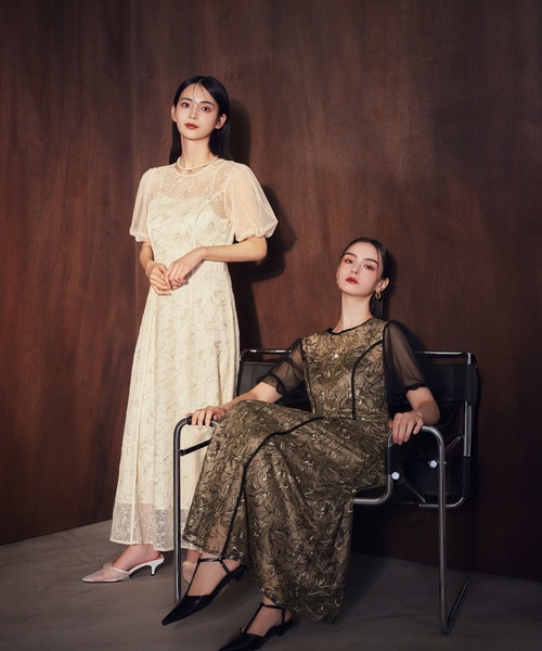 darial（ダリアル）の「【darial】puff sleeve lace dress パフスリーブ レースドレス お呼ばれ 結婚式 二次会 成人式 同窓会 セレモニードレス パーティドレス オケージョンドレス（ドレス・レディース・アイボリー/ブラック・L/M/S）」の22枚目の写真