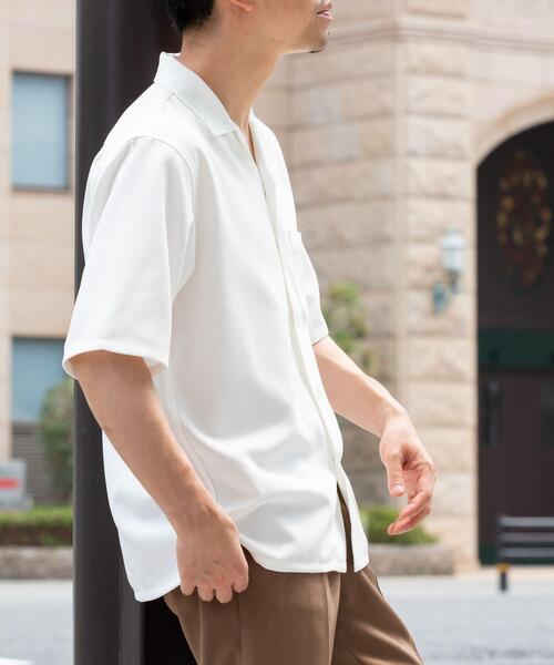 URBAN RESEARCH ROSSO MEN（アーバンリサーチロッソメン）の「『WEB限定』『セットアップ対応』パナマ風オープンカラー半袖シャツ（シャツ/ブラウス・メンズ・ネイビー/モカ/ホワイト/ブラック/グレー系その他・LARGE/MEDIUM）」の7枚目の写真