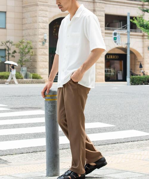 URBAN RESEARCH ROSSO MEN（アーバンリサーチロッソメン）の「『WEB限定』『セットアップ対応』パナマ風オープンカラー半袖シャツ（シャツ/ブラウス・メンズ・ネイビー/モカ/ホワイト/ブラック/グレー系その他・LARGE/MEDIUM）」の10枚目の写真