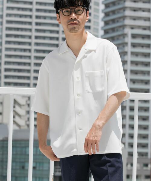 URBAN RESEARCH ROSSO MEN（アーバンリサーチロッソメン）の「『WEB限定』『セットアップ対応』パナマ風オープンカラー半袖シャツ（シャツ/ブラウス・メンズ・ネイビー/モカ/ホワイト/ブラック/グレー系その他・LARGE/MEDIUM）」の12枚目の写真