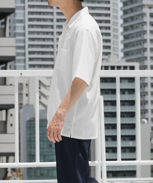 URBAN RESEARCH ROSSO MEN（アーバンリサーチロッソメン）の「『WEB限定』『セットアップ対応』パナマ風オープンカラー半袖シャツ（シャツ/ブラウス・メンズ・ネイビー/モカ/ホワイト/ブラック/グレー系その他・LARGE/MEDIUM）」の13枚目の写真