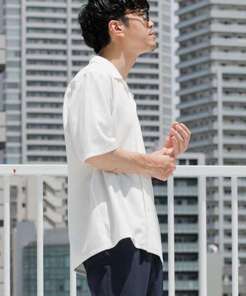 URBAN RESEARCH ROSSO MEN（アーバンリサーチロッソメン）の「『WEB限定』『セットアップ対応』パナマ風オープンカラー半袖シャツ（シャツ/ブラウス・メンズ・ネイビー/モカ/ホワイト/ブラック/グレー系その他・LARGE/MEDIUM）」の14枚目の写真