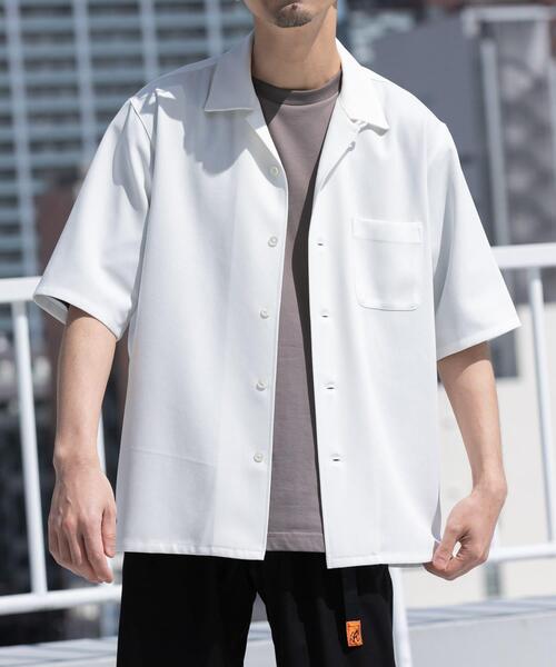 URBAN RESEARCH ROSSO MEN（アーバンリサーチロッソメン）の「『WEB限定』『セットアップ対応』パナマ風オープンカラー半袖シャツ（シャツ/ブラウス・メンズ・ネイビー/モカ/ホワイト/ブラック/グレー系その他・LARGE/MEDIUM）」の16枚目の写真