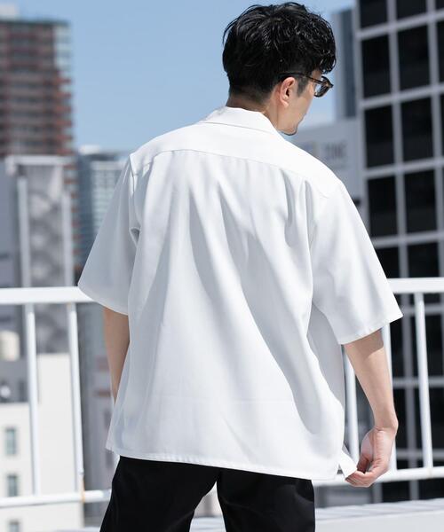 URBAN RESEARCH ROSSO MEN（アーバンリサーチロッソメン）の「『WEB限定』『セットアップ対応』パナマ風オープンカラー半袖シャツ（シャツ/ブラウス・メンズ・ネイビー/モカ/ホワイト/ブラック/グレー系その他・LARGE/MEDIUM）」の18枚目の写真