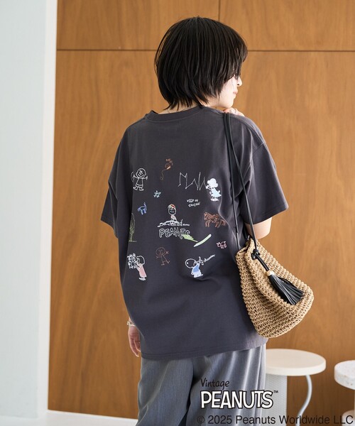 FREAK'S STORE（フリークスストア）の「限定展開/別注/PEANUTS/ピーナッツ/バック 刺繍 半袖 Tシャツ（Tシャツ/カットソー・レディース・サックスブルー/オフホワイト/ライトグレー/スミクロ/オレンジ・SMALL/MEDIUM/LARGE）」の15枚目の写真