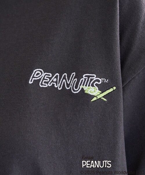 FREAK'S STORE（フリークスストア）の「限定展開/別注/PEANUTS/ピーナッツ/バック 刺繍 半袖 Tシャツ（Tシャツ/カットソー・レディース・サックスブルー/オフホワイト/ライトグレー/スミクロ/オレンジ・SMALL/MEDIUM/LARGE）」の9枚目の写真