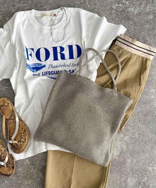 fredy emue（フレディエミュ）の「ラメ糸編みトートバッグ（トートバッグ・レディース・シルバー/ブラック・FREE）」の8枚目の写真