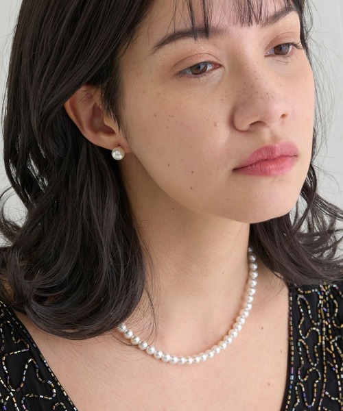 JUPITER（ジュピター）の「【国産貝パール】フォーマルパールネックレス＆ピアスセット【結婚式/パーティ/フォーマル/喪服用】<動画あり>（ネックレス・レディース・グレー/ホワイト・FREE）」の10枚目の写真