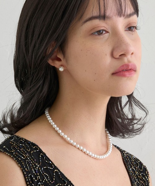 JUPITER（ジュピター）の「【国産貝パール】フォーマルパールネックレス＆ピアスセット【結婚式/パーティ/フォーマル/喪服用】<動画あり>（ネックレス・レディース・グレー/ホワイト・FREE）」の11枚目の写真