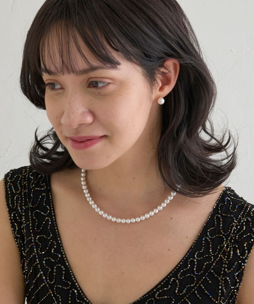 JUPITER（ジュピター）の「【国産貝パール】フォーマルパールネックレス＆ピアスセット【結婚式/パーティ/フォーマル/喪服用】<動画あり>（ネックレス・レディース・グレー/ホワイト・FREE）」の12枚目の写真