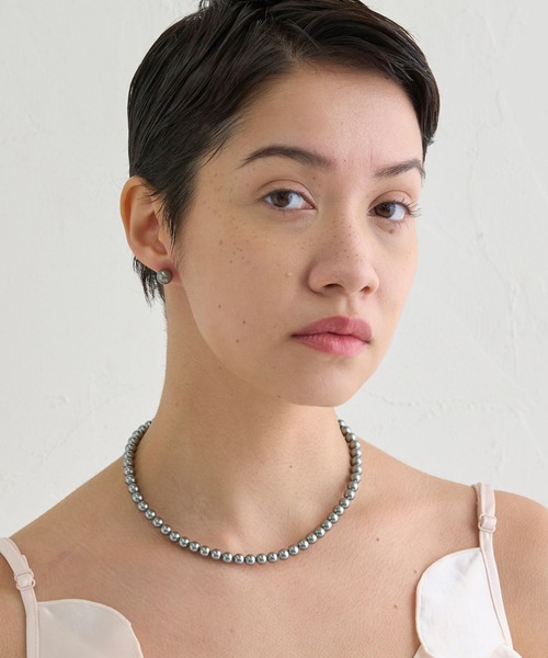 JUPITER（ジュピター）の「【国産貝パール】フォーマルパールネックレス＆ピアスセット【結婚式/パーティ/フォーマル/喪服用】<動画あり>（ネックレス・レディース・グレー/ホワイト・FREE）」の15枚目の写真