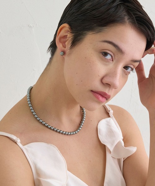 JUPITER（ジュピター）の「【国産貝パール】フォーマルパールネックレス＆ピアスセット【結婚式/パーティ/フォーマル/喪服用】<動画あり>（ネックレス・レディース・グレー/ホワイト・FREE）」の16枚目の写真