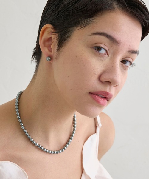 JUPITER（ジュピター）の「【国産貝パール】フォーマルパールネックレス＆ピアスセット【結婚式/パーティ/フォーマル/喪服用】<動画あり>（ネックレス・レディース・グレー/ホワイト・FREE）」の14枚目の写真