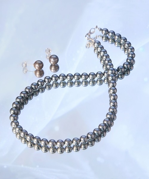 JUPITER（ジュピター）の「【国産貝パール】フォーマルパールネックレス＆ピアスセット【結婚式/パーティ/フォーマル/喪服用】<動画あり>（ネックレス・レディース・グレー/ホワイト・FREE）」の13枚目の写真