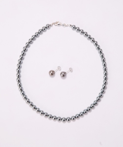 JUPITER（ジュピター）の「【国産貝パール】フォーマルパールネックレス＆ピアスセット【結婚式/パーティ/フォーマル/喪服用】<動画あり>（ネックレス・レディース・グレー/ホワイト・FREE）」の19枚目の写真