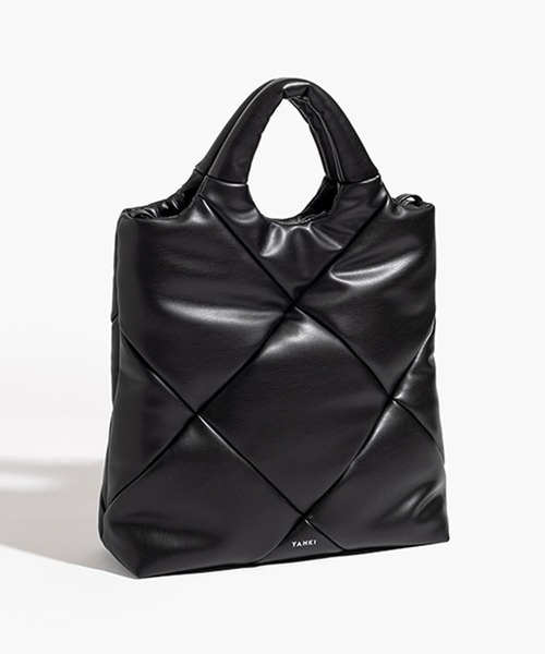 YAHKI ヤーキ　キルティング　トートバッグ　黒 YAHKI/ヤーキ TOTE BAG トートバック キルティングデザイン