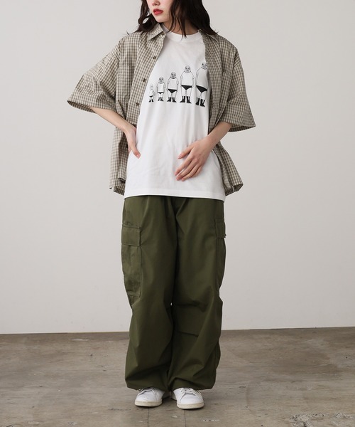 Jungle Storm（ジャングルストーム）の「JUNGLE STORM/ジャングルストーム  H/S,小格子CKショートレングスシャツ シャツ（シャツ/ブラウス・メンズ・ベージュ/ブラウン/ブラック・L/M）」の3枚目の写真