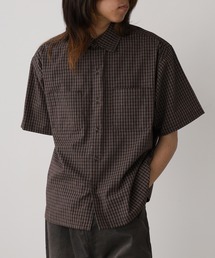 JUNGLE STORM/ジャングルストーム  H/S,小格子CKショートレングスシャツ シャツ