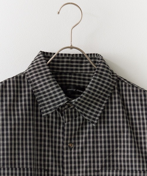 Jungle Storm（ジャングルストーム）の「JUNGLE STORM/ジャングルストーム  H/S,小格子CKショートレングスシャツ シャツ（シャツ/ブラウス・メンズ・ベージュ/ブラウン/ブラック・L/M）」の12枚目の写真