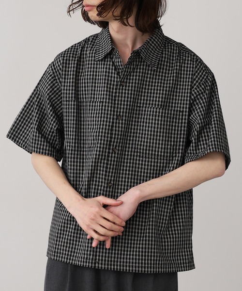 Jungle Storm（ジャングルストーム）の「JUNGLE STORM/ジャングルストーム  H/S,小格子CKショートレングスシャツ シャツ（シャツ/ブラウス・メンズ・ベージュ/ブラウン/ブラック・L/M）」の20枚目の写真