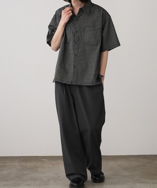 Jungle Storm（ジャングルストーム）の「JUNGLE STORM/ジャングルストーム  H/S,小格子CKショートレングスシャツ シャツ（シャツ/ブラウス・メンズ・ベージュ/ブラウン/ブラック・L/M）」の21枚目の写真