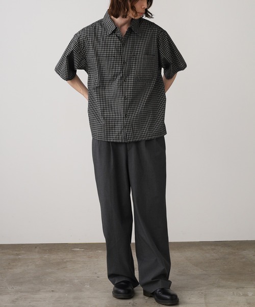 Jungle Storm（ジャングルストーム）の「JUNGLE STORM/ジャングルストーム  H/S,小格子CKショートレングスシャツ シャツ（シャツ/ブラウス・メンズ・ベージュ/ブラウン/ブラック・L/M）」の22枚目の写真