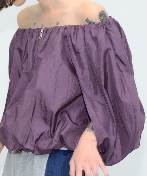 THINGS THAT MATTER（シングス ザット マター）の「NYLON TAFFETA BALLOON BLOUSON / ナイロンタフタバルーンブルゾン（ブルゾン・レディース・イエロー/ボルドー/ブラック・FREE）」の3枚目の写真
