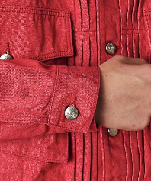 40ｃｔ＆525（フォーティーカラッツアンドゴーニーゴ）の「525DENIM　カラーデニムジャケット（デニムジャケット・メンズ・ダークブラウン/レッド系1・01/02/03/04）」の20枚目の写真