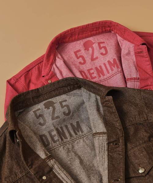 40ｃｔ＆525（フォーティーカラッツアンドゴーニーゴ）の「525DENIM　カラーデニムジャケット（デニムジャケット・メンズ・ダークブラウン/レッド系1・01/02/03/04）」の9枚目の写真