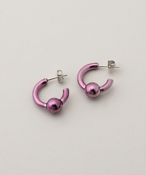 フランス発 ☆Justine Clenquet☆ Sam フープ ピアス: Purple セール】【JUSTINE CLENQUET】SAM DARK PURPLE EARRINGS：ピアス