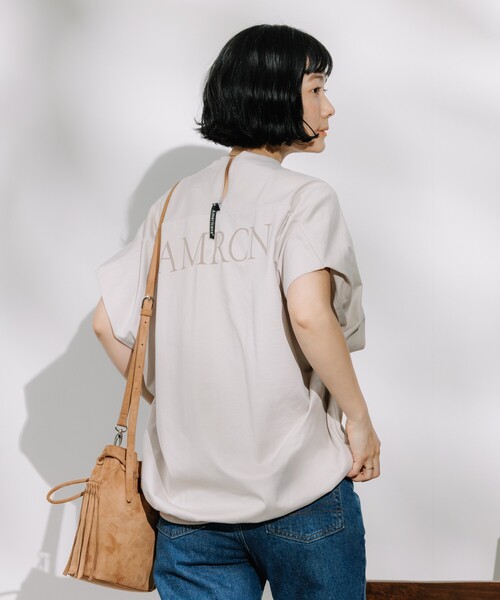 Americana◆×FREAKS STORE別注/ロゴTシャツ/バックオープン/コットン/無地 セール】Americana × FREAK'S STORE/アメリカーナ 別注 ロゴT