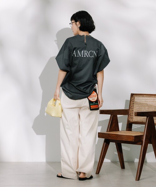 Americana◆×FREAKS STORE別注/ロゴTシャツ/バックオープン/コットン/無地 セール】Americana × FREAK'S STORE/アメリカーナ 別注 ロゴT