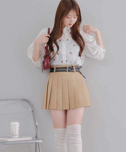 Another Branch olive des olive(アナザーブランチオリーブデオリーブ)の「チェリー刺しゅうブラウス(シャツ/ブラウス・レディース・ストライプ/オフホワイト/チェック・FREE)」の6枚目の写真